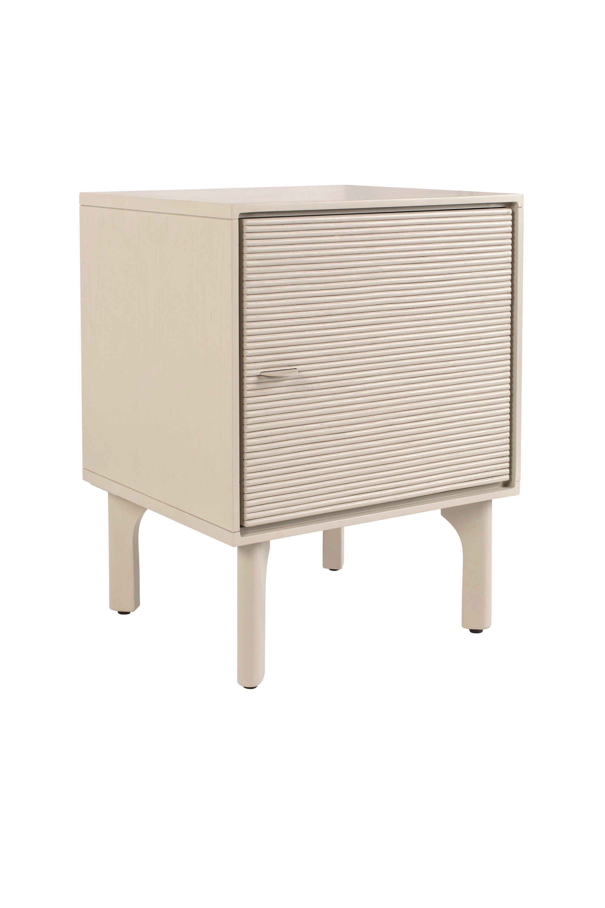 Zuiver Morning Grey Ribbed Acacia Wood Bedside Table